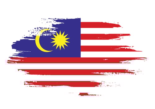 Abstract brush stroke Malaysia flag vector