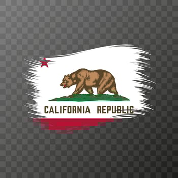 California state flag in brush style on transparent background. Vector illustration.