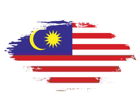 Abstract grunge stroke Malaysia flag vector