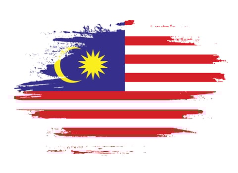 Paint brush stroke shape Malaysia flag vector