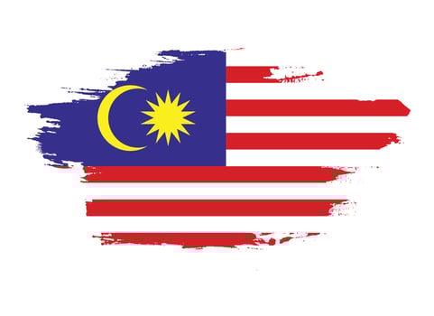 Paint brush stroke shape Malaysia flag vector