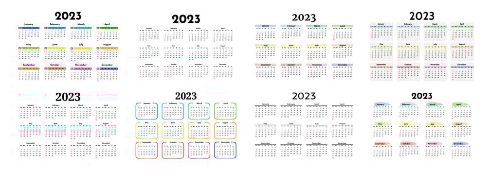 Calendar for 2023 isolated on a white background vector