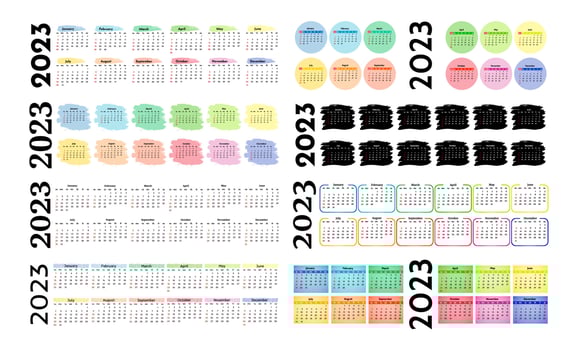 Calendar for 2023 isolated on a white background vector
