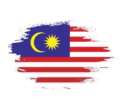 Abstract brush stroke Malaysia flag vector image