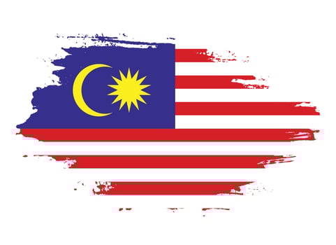 Malaysia flag vector with brush stroke illustration