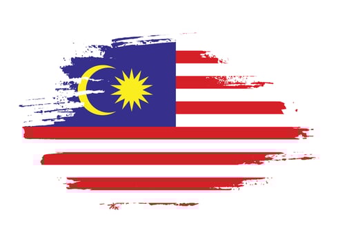 Stripe brush stroke Malaysia flag vector