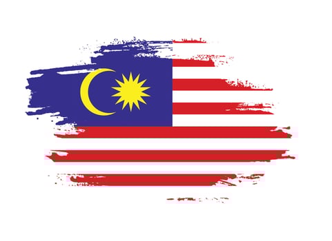Graphic Brush stroke Malaysia flag vector