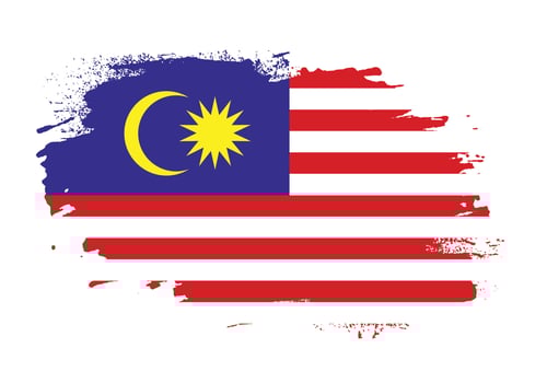 Modern brush stroke frame Malaysia flag vector