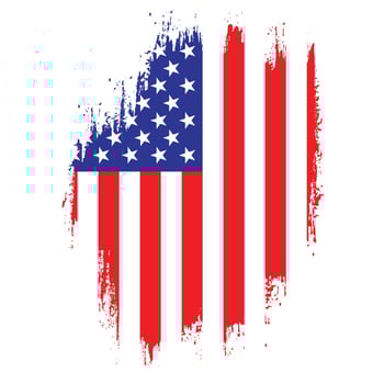 Abstract brush stroke USA flag vector