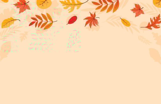 Colorful Autumn fall leaves floral background illustration with maple leaf vector