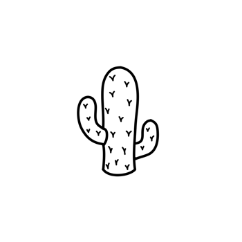 Simple Cactus Emoji Outline Drawing png