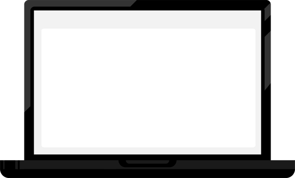 Black frame laptop with a blank screen png