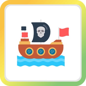 Pirates Ship Creative Icon Design vector