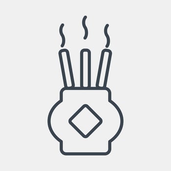 Icon censer. Chinese New Year celebration elements. Icons in line style. Good for prints, posters, logo, party decoration, greeting card, etc. vector