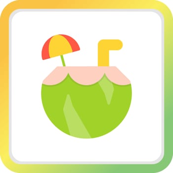 Coconut Drink Creative Icon Design vector
