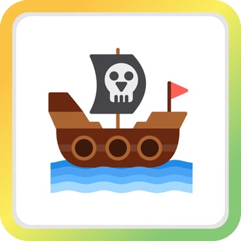 Pirate Ship Creative Icon Design vector