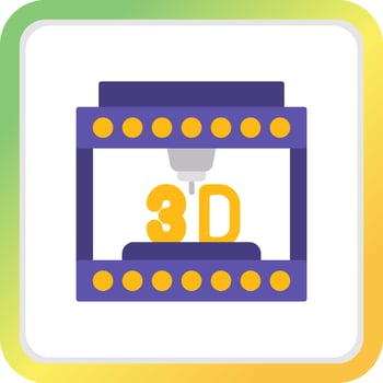 3d Printing Creative Icon Design vector