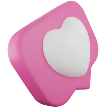 Pink  Heart Chat Box Message Notification. 3d Social Media Notification Love or Like Heart Icon png