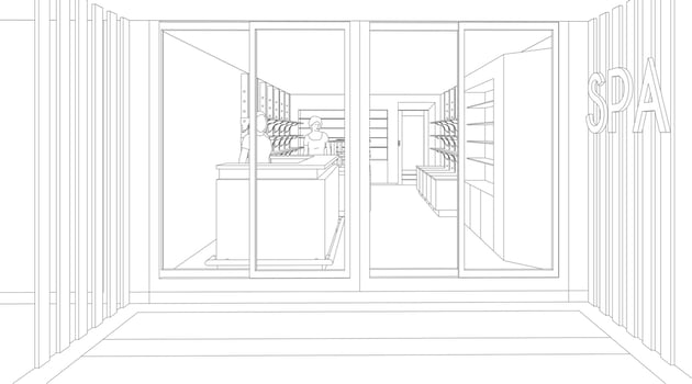 3D illustration of building project vector