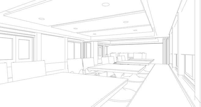 3D illustration of building project vector