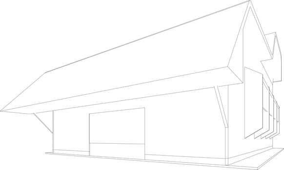3D illustration of building project vector