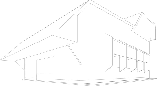 3D illustration of building project vector