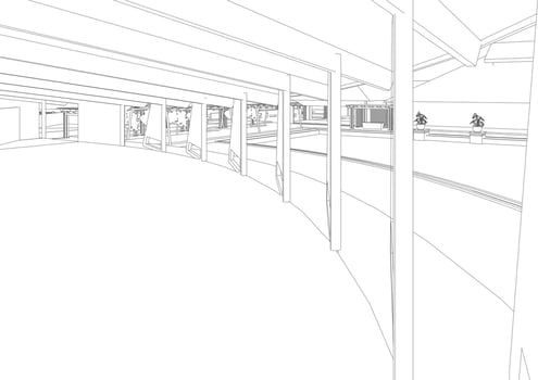 3D illustration of building project vector