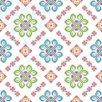 Ikat ethnic seamless pattern decoration design. Aztec fabric carpet boho mandalas textile wallpaper. Tribal native motif ornaments African American folk traditional embroidery vector