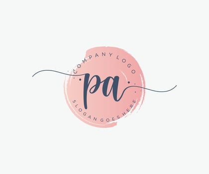 Initial PA feminine logo. Usable for Nature, Salon, Spa, Cosmetic and Beauty Logos. Flat Vector Logo Design Template Element.