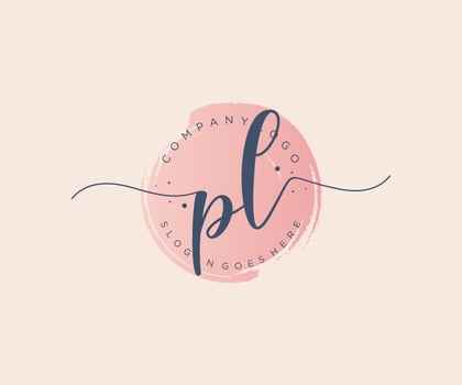 Initial PL feminine logo. Usable for Nature, Salon, Spa, Cosmetic and Beauty Logos. Flat Vector Logo Design Template Element.