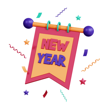 3D New Year Icon Pack png