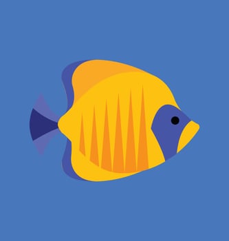 Illustration vector graphic of fish with blue background