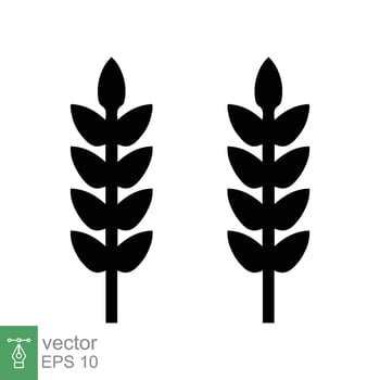 Farm wheat ears icon. Simple flat style. Grain, oat, gluten free, food concept. Organic eco business, agriculture, bakery. Vector illustration isolated on white background. EPS 10.