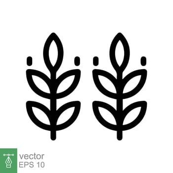 Farm wheat ears icon. Simple flat style. Grain, oat, gluten free, food concept. Organic eco business, agriculture, bakery. Vector illustration isolated on white background. EPS 10.