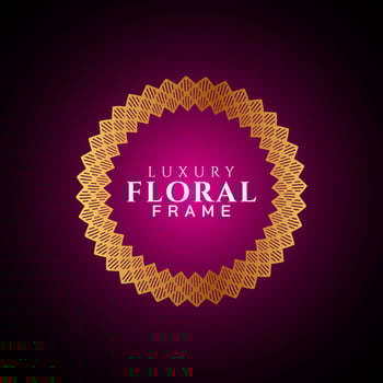Luxury elegant circle floral frame golden round decorative corners vector