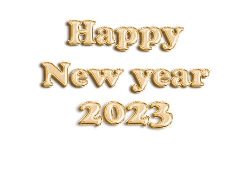 New year 2023 gold foil balloon isolated on transparent background, Horizontal banner. Happy new year 2023 png