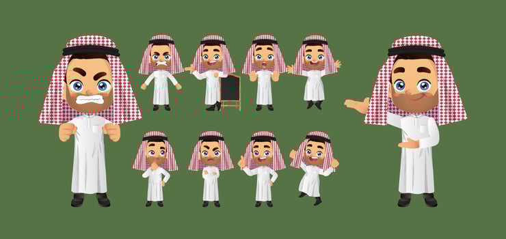 Businessperson with different poses. vector
