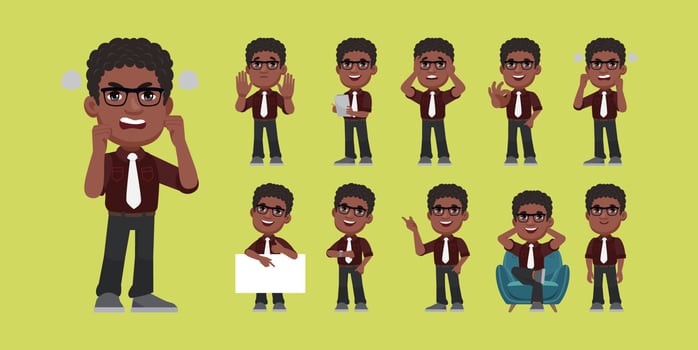 People with different poses. vector