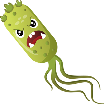 Virus and Bacteria . Cute cartoon character . png