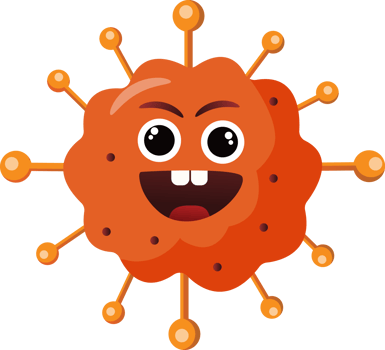 Virus and Bacteria . Cute cartoon character . png