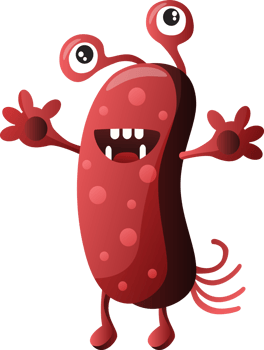 Virus and Bacteria . Cute cartoon character . png