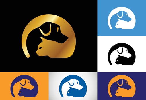 Pet care logo design template. Animal logo design vector icon illustration