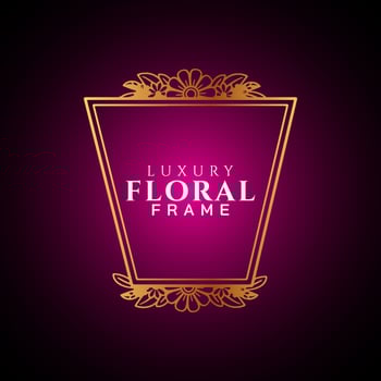 Luxury elegant circle floral frame golden round decorative corners vector