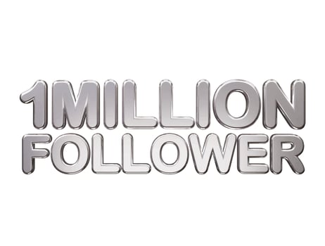 Follower text effect subscribe vector 3d rendering illustration