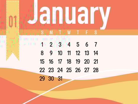 January calendar vector