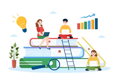 Career Education with Growth Concept Learning Model to Associate Activity for Real Experience in Flat Cartoon Hand Drawn Template Illustration vector