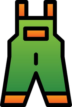 Overall Clothes Vector Icon Design