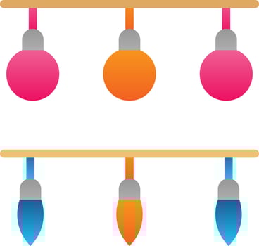 New Year Lights Vector Icon Design