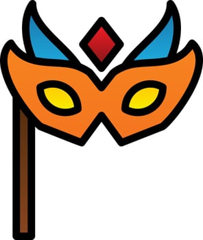New Year Mask Vector Icon Design