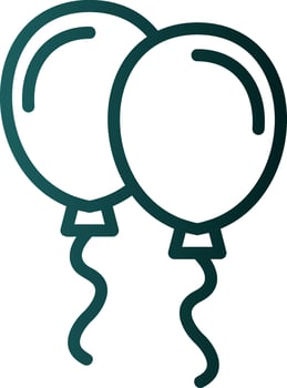 New Year Balloons Vector Icon Design